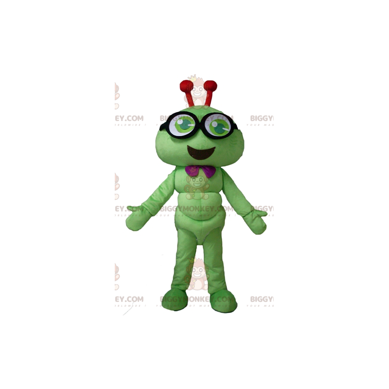 Costume de mascotte BIGGYMONKEY™ de chenille verte d'insecte