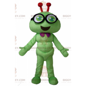 Disfraz de mascota con gafas BIGGYMONKEY™ de oruga verde