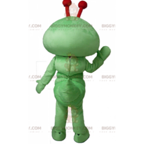 Costume da mascotte BIGGYMONKEY™ insetto verde bruco sorridente