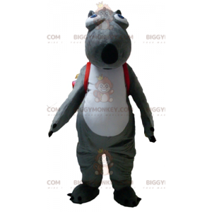 BIGGYMONKEY™ Costume mascotte castoro animale grigio e bianco