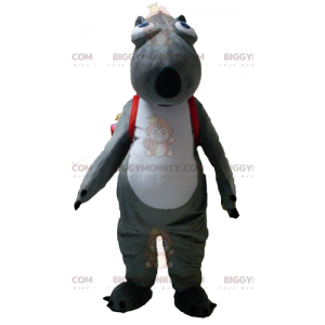 BIGGYMONKEY™ Disfraz de mascota de castor animal gris y blanco