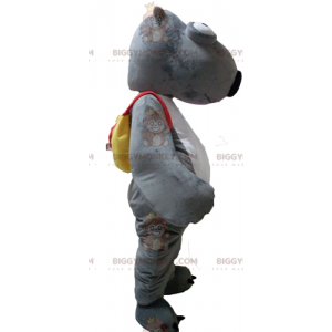 BIGGYMONKEY™ Disfraz de mascota de castor animal gris y blanco