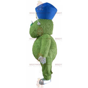 Kostým maskota velmi usměvavého chlupatého baculatého zeleného