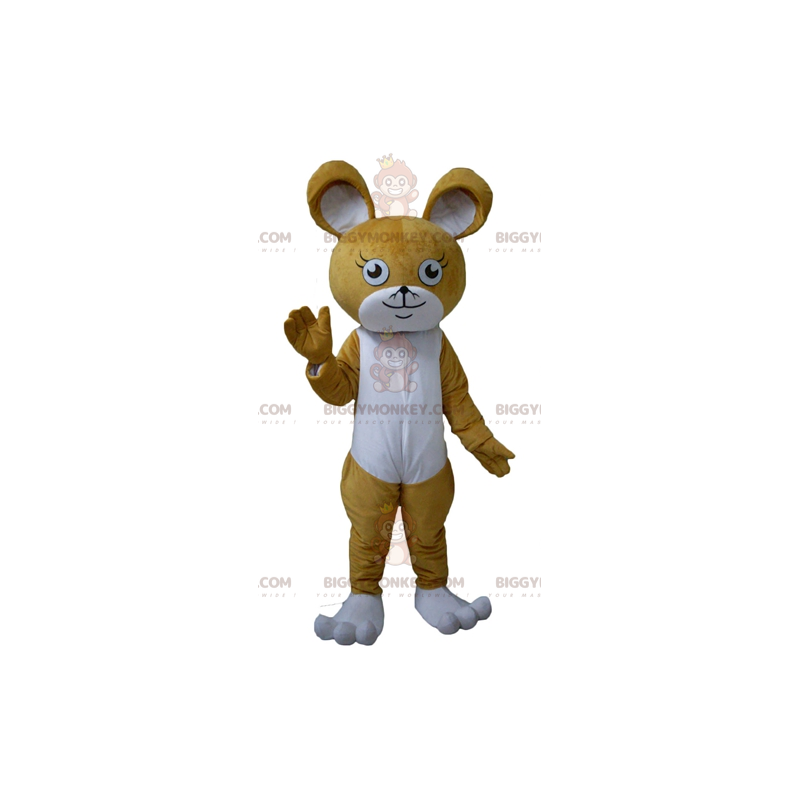 Disfraz de mascota BIGGYMONKEY™ ratón conejo marrón y blanco -