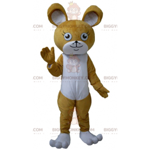 Kostium maskotka brązowo-biały królik myszy BIGGYMONKEY™ -