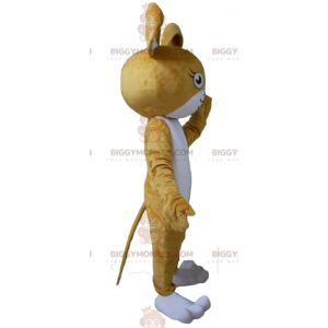 Bruin en wit konijn muis BIGGYMONKEY™ mascotte kostuum -