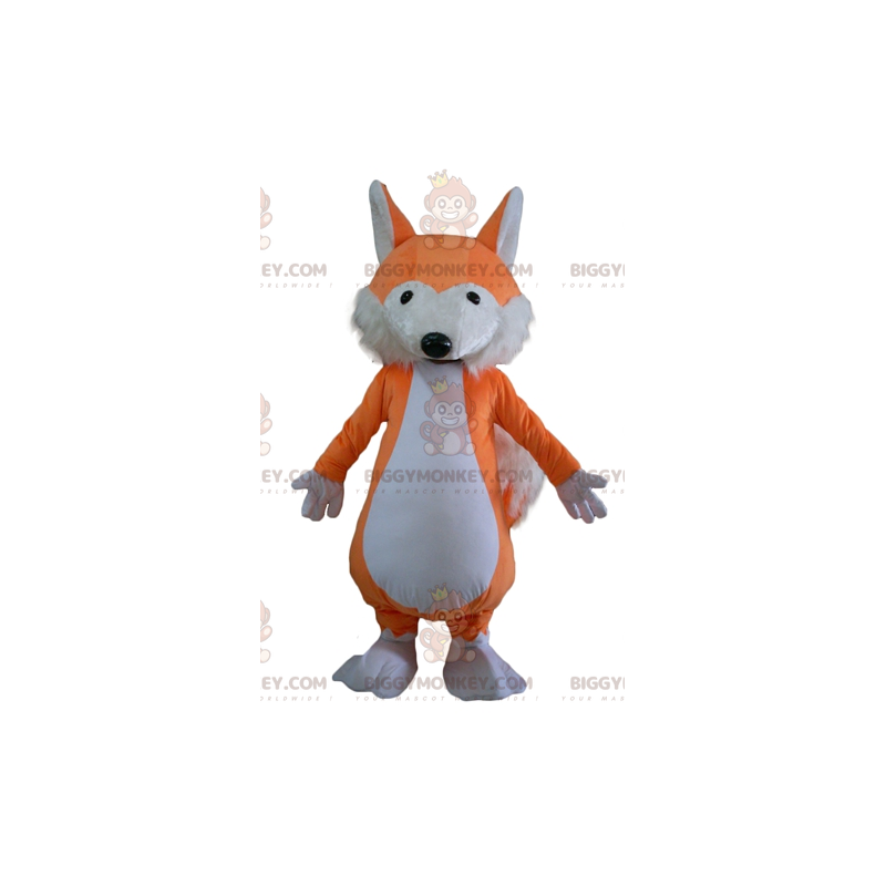 Costume de mascotte BIGGYMONKEY™ de renard orange et blanc doux