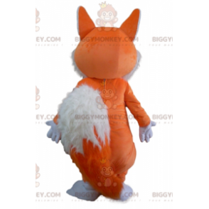 Kostým BIGGYMONKEY™ Soft and Furry Orange and White Fox Maskot