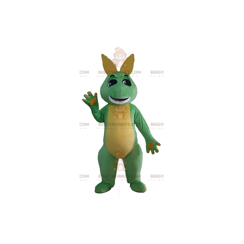 BIGGYMONKEY™ Grøn og gul Dragon Dinosaur Maskot kostume -