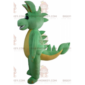 BIGGYMONKEY™ Groene en gele draak dinosaurus mascotte kostuum -