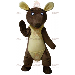 Giant Brown and Yellow Kangaroo BIGGYMONKEY™ Mascot Costume –