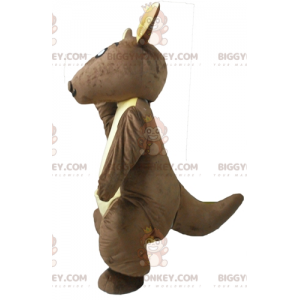 Costume de mascotte BIGGYMONKEY™ de kangourou marron et jaune