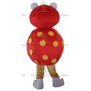 Costume de mascotte BIGGYMONKEY™ de coccinelle rouge et jaune à