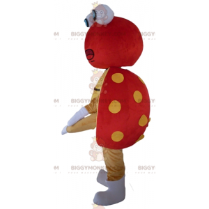 Costume de mascotte BIGGYMONKEY™ de coccinelle rouge et jaune à