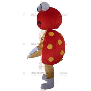 Fantasia de mascote de joaninha de bolinhas vermelhas e