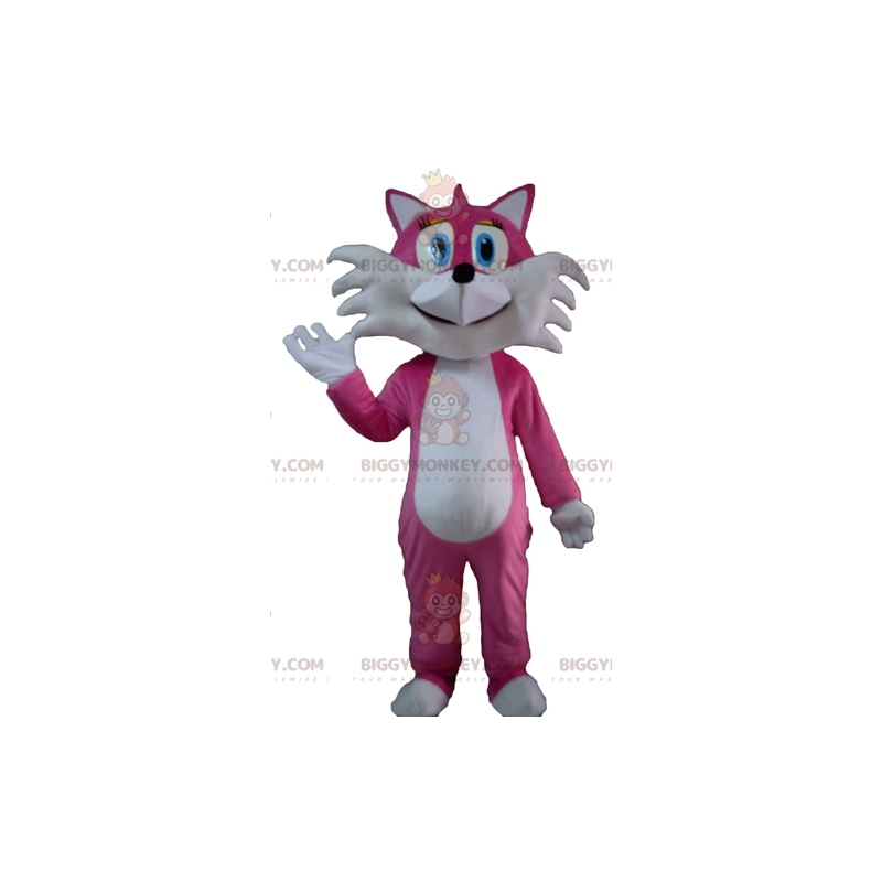 Süßes und kokettes BIGGYMONKEY™-Maskottchen-Kostüm in Pink und