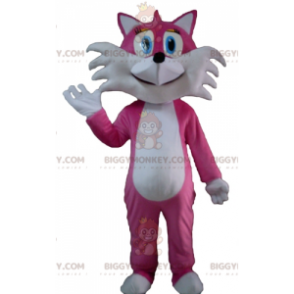 Costume de mascotte BIGGYMONKEY™ de renard rose et blanc mignon