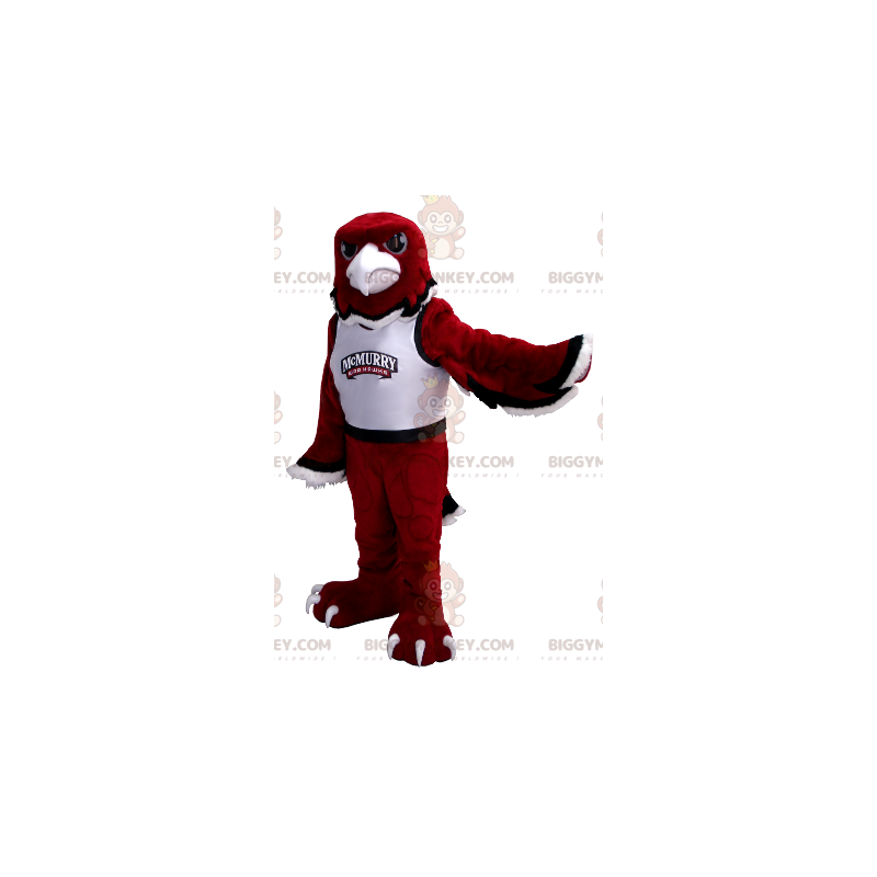 Costume de mascotte BIGGYMONKEY™ d'aigle rouge noir et blanc -