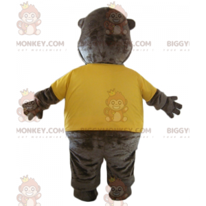 Disfraz de mascota Castor marrón BIGGYMONKEY™ con camiseta