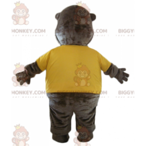 Costume de mascotte BIGGYMONKEY™ de castor marron avec un