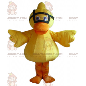 Traje de mascote de pato amarelo e laranja BIGGYMONKEY™ com