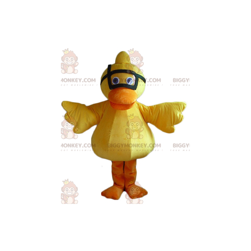 Traje de mascote de pato amarelo e laranja BIGGYMONKEY™ com