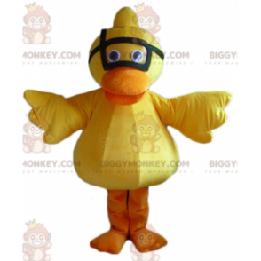 BIGGYMONKEY™ Κίτρινη και πορτοκαλί στολή μασκότ γκόμενα πάπιας