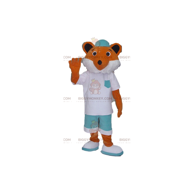 Costume de mascotte BIGGYMONKEY™ de renard orange et blanc en