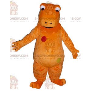 Kostým maskota Casimir Famous Cartoon Orange Dinosaur