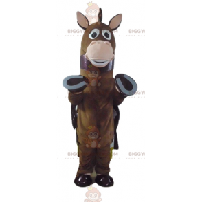 Brown Colt Horse BIGGYMONKEY™ Maskottchenkostüm mit Umhang -
