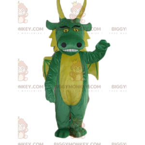 Jättegrön och gul drake BIGGYMONKEY™ maskotdräkt - BiggyMonkey