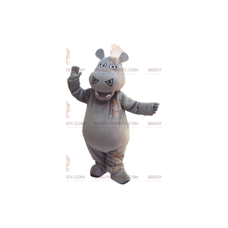 Costume de mascotte BIGGYMONKEY™ d'hippopotame gris mignon et