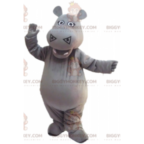 Simpatico e fantastico costume da mascotte ippopotamo grigio