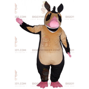 Costume da mascotte BIGGYMONKEY™ tapiro rosa marrone e nero