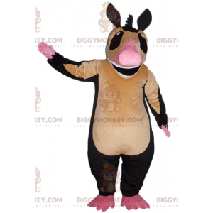 Disfraz de mascota BIGGYMONKEY™ de tapir marrón, rosa y negro