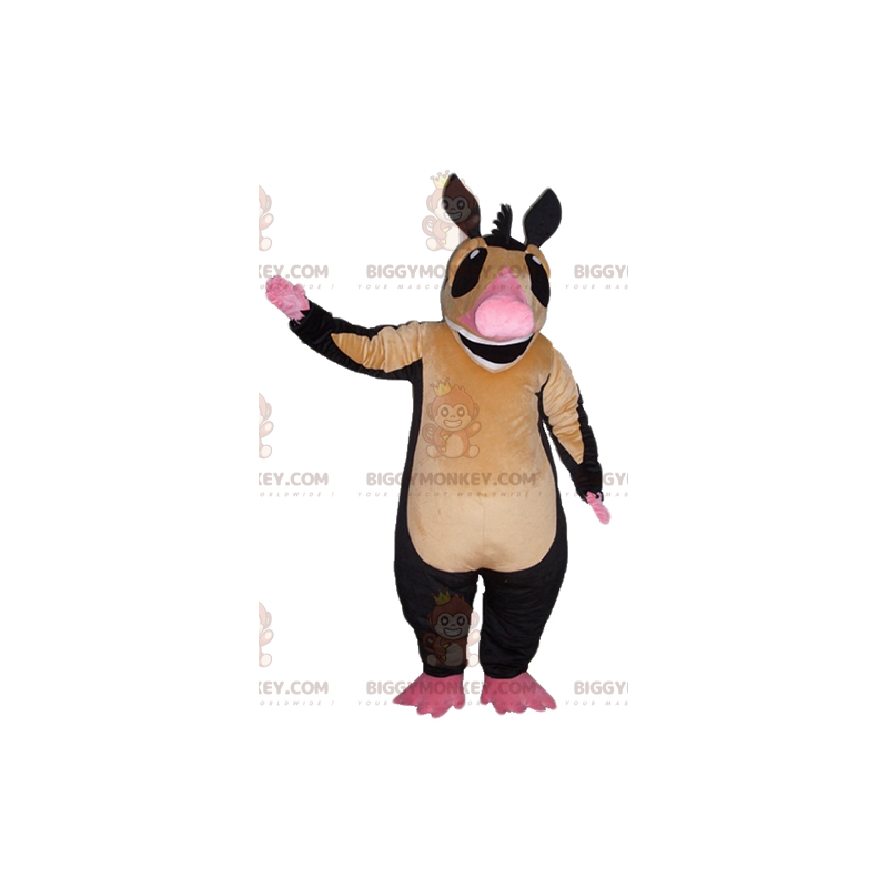 Costume da mascotte BIGGYMONKEY™ tapiro rosa marrone e nero