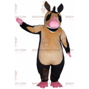 Disfraz de mascota BIGGYMONKEY™ de tapir marrón, rosa y negro