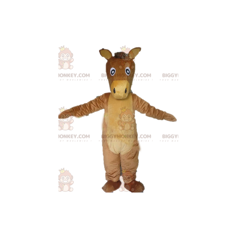 Giant Donkey Brown and Beige Horse BIGGYMONKEY™ Mascot Costume