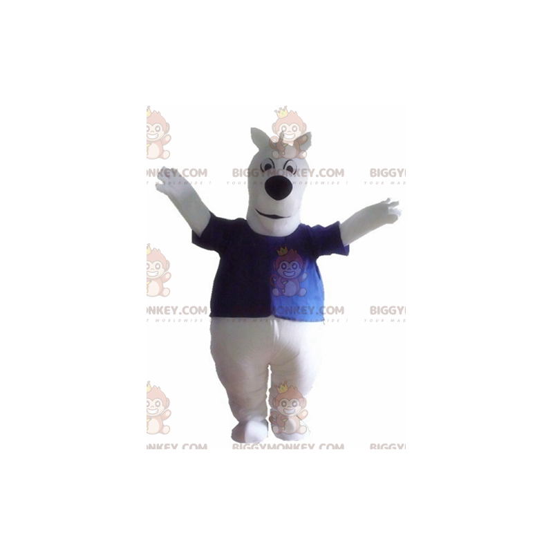 Costume de mascotte BIGGYMONKEY™ de gros chien blanc avec un