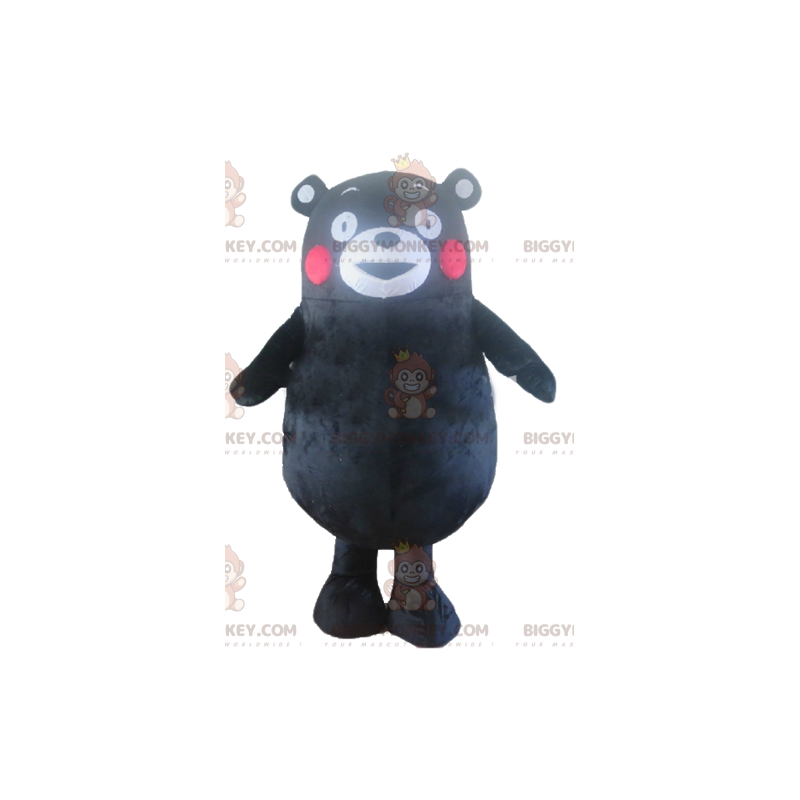 Στολή μασκότ BIGGYMONKEY™ Big Black Bear with Red Cheeks -