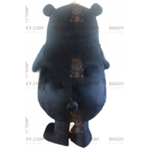 Traje de mascote de grande urso preto com bochechas vermelhas