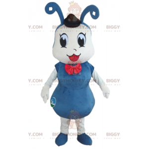 Costume mascotte BIGGYMONKEY™ formica insetto blu e bianco -
