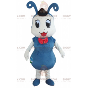 Blau-weißes Insekten-Ameisen-BIGGYMONKEY™-Maskottchen-Kostüm -