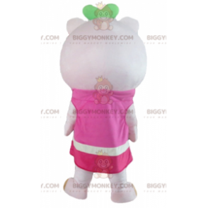 Rosa Teddy BIGGYMONKEY™ Maskottchen-Kostüm mit Kleid -