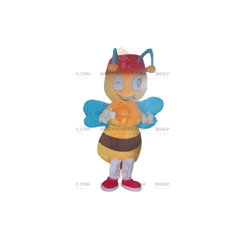 Costume de mascotte BIGGYMONKEY™ d'abeille jaune et marron avec