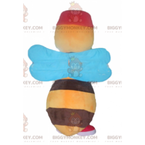 BIGGYMONKEY™ maskotkostume Gul og brun bi med blå vinger -