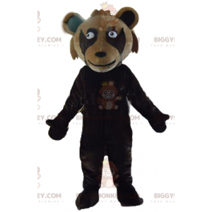 Kæmpe tofarvet brun bamse BIGGYMONKEY™ maskotkostume -