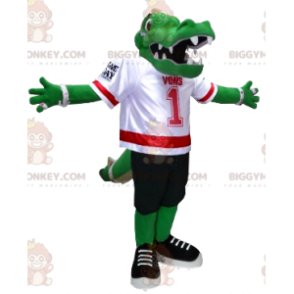 Grünes Krokodil BIGGYMONKEY™ Maskottchen-Kostüm im