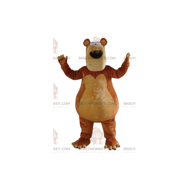 Costume da mascotte BIGGYMONKEY™ dell'orso marrone e beige