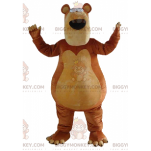 Costume da mascotte BIGGYMONKEY™ dell'orso marrone e beige